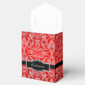 赤パーソナライズされた黒・白ダマスクのお願いボックス2 フェイバーボックス (オープン)