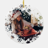 赤パーソナライズされた鼻ルドルフクリスマス装飾品 セラミックオーナメント (裏面)