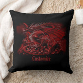 赤パーソナライズされた龍 クッション (ブランケット)