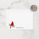 赤パーソナライズされた(鳥)ショウジョウコウカンチョウ ノートカード (正面/裏面インサイチュ)