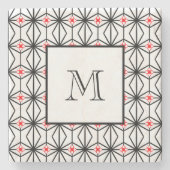 赤パーソナライズされた、黒、白の石コースター ストーンコースター (正面)