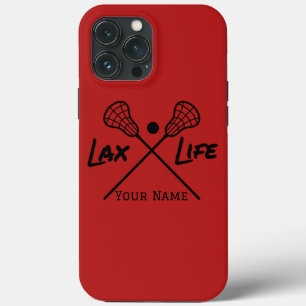 赤パーソナライズされたLAX (ラクロス)ライフ iPhone 13 PRO MAXケース