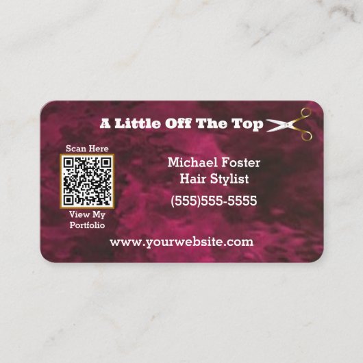 赤パーソナライズされたQRコード名刺 名刺 (正面)