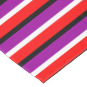 赤パープルストライプデザイン テーブルクロス (アングル)