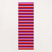 赤パープルストライプデザイン ヨガマット (裏面)