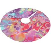 赤パープルプラカラフルー絵画スのクリスマス ブラッシュドポリエステルツリースカート (アングル)