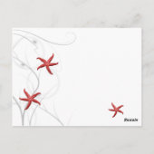 赤ヒトデとサンゴテーブル番号 ポストカード (裏面)