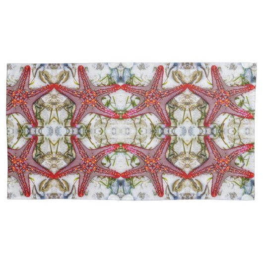 赤ヒトデ中柄 枕カバー (正面)