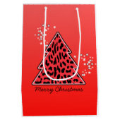 赤ヒョウのチータクリスマスツリー ミディアムペーパーバッグ (裏面)