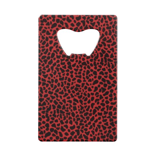 赤ヒョウの皮 クレジットカード栓抜き (正面)