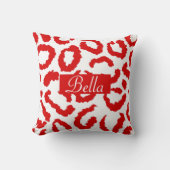 赤ヒョウ柄 クッション (正面)