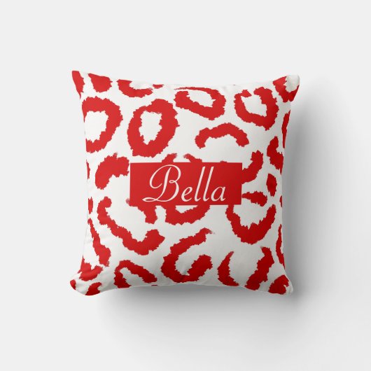 赤ヒョウ柄 クッション (正面)