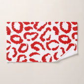 赤ヒョウ柄 バスタオルセット (ハンドタオル)