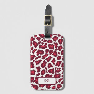 赤ヒョウ柄 ラゲッジタグ
