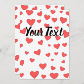 赤ヒートパターンカスタム文字 招待状 (正面/裏面)