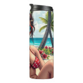 赤ビキニ、サングラス、バンダナの女性 タンブラー (回転右)