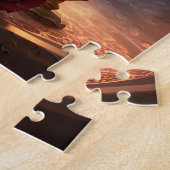 赤ビクトリアンいバラと黄金のハート、ヴィンテージ ジグソーパズル (側面)