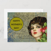 赤ビクトリアンいバラの少女 ポストカード (正面/裏面)