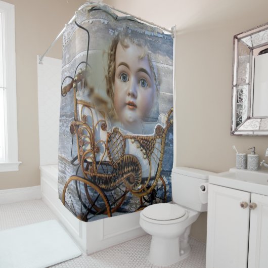 赤ビクトリアンちゃんシャワーカーテン シャワーカーテン (インサイチュ)