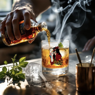 赤ビクトリアンステームパンク黒タコ ウイスキーグラス