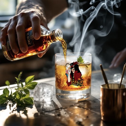 赤ビクトリアンステームパンク黒タコ ウイスキーグラス