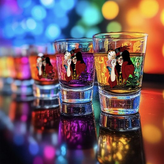 赤ビクトリアンステームパンク黒タコ ショットグラス