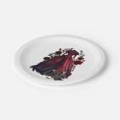 赤ビクトリアンドレスとヒール |アンティークバラガウン ペーパープレート (アングル)