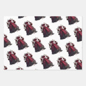 赤ビクトリアンドレスとヒール |アンティークバラガウン ラッピングペーパーシート (正面3)