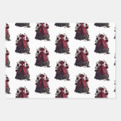 赤ビクトリアンドレスとヒール |アンティークバラガウン ラッピングペーパーシート (正面)