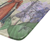 赤ビクトリアンファッションのカラフル女性 カッティングボード (角)