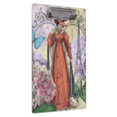 赤ビクトリアンファッションのカラフル女性 クリップボード (右)