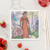 赤ビクトリアンファッションのカラフル女性 スタンダードランチョンナプキン (インサイチュ)