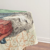 赤ビクトリアンファッションのカラフル女性 テーブルクロス (インサイチュ)