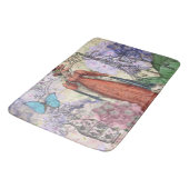 赤ビクトリアンファッションのカラフル女性 バスマット (アングル)