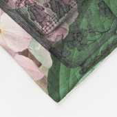 赤ビクトリアンファッションのカラフル女性 フリースブランケット (角)