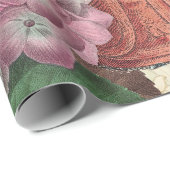 赤ビクトリアンファッションのカラフル女性 ラッピングペーパー (ロールコーナー)