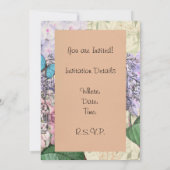 赤ビクトリアンファッションのカラフル女性 招待状 (裏面)