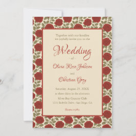 赤ビクトリアンローズ結婚ズ 招待状