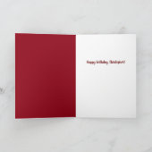 赤ビロードお誕生日ケーキ(明るいロ白熱［赤熱］光を放つウソク付き) カード (内部)