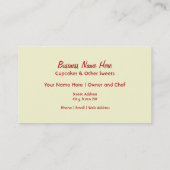 赤ビロードカップケーキ名刺 名刺 (裏面)