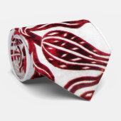 赤ビロードDAMASKチューリップ,ルビーブルゴーニュ白 ネクタイ (ロール)