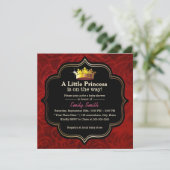 赤ビ王室のロード小プリンセスクラウンベビーシャワー 招待状 (スタンド正面)