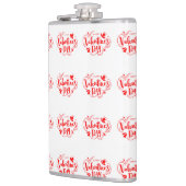 赤ピクセル化されたバレンタインデー・アート フラスク (左)