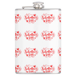 赤ピクセル化されたバレンタインデー・アート フラスク