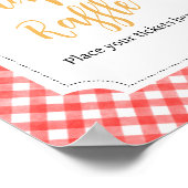 赤ピクニックひまわり赤ちゃんシャワーおむつラッフル ポスター (角)