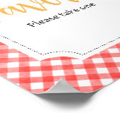 赤ピクニックひまわり赤ちゃんシャワーの好意 ポスター (角)