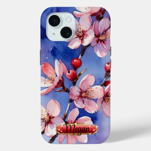 赤ピンクさくらんぼ花iPhone / iPadケース Case-Mate iPhoneケース (裏面)