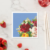 赤ピンクと黄色のバラの配置 スタンダードカクテルナプキン (インサイチュ)