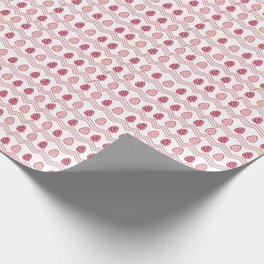 赤ピンクのイースターエッグのイースターパターン ラッピングペーパー (角)