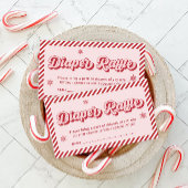 赤ピンクのクリスマスベビーシャワーおむつラッフル エンクロージャーカード